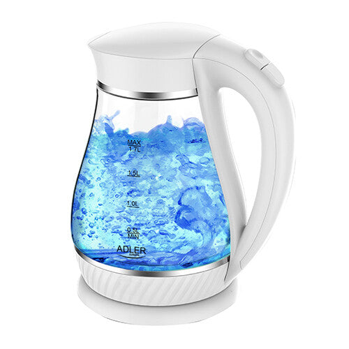 Adler AD 1274 elkedel 1,7 L 2200 W Transparent, Hvid