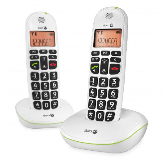 Doro PhoneEasy 100w duo Analog/DECT-telefon Nummervisning Hvid
