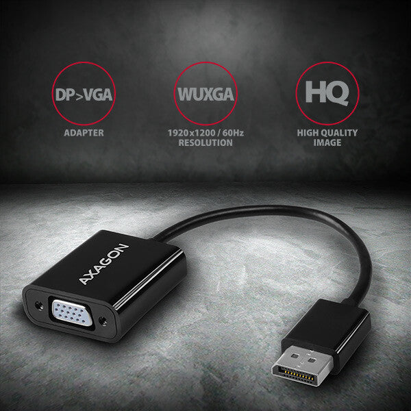 Axagon RVD-VGN videokabel adapter 0,15 m DisplayPort VGA (D-Sub) Sort