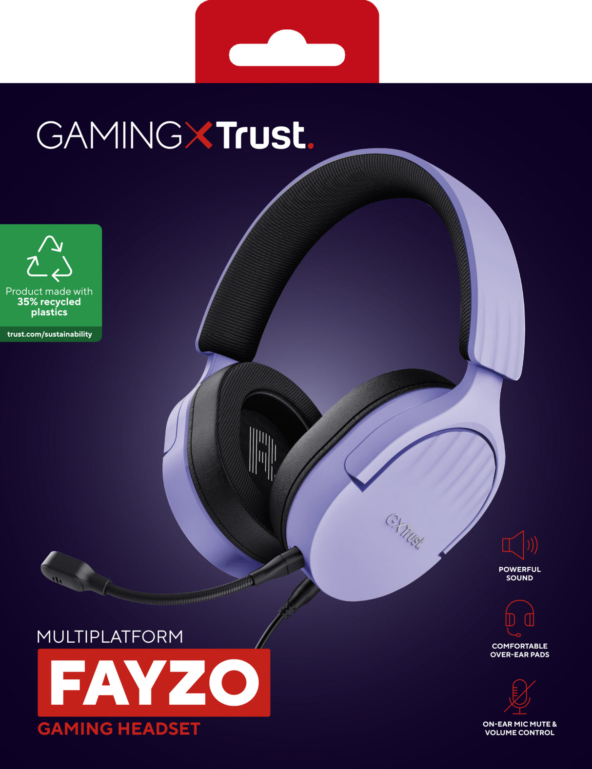 Trust GXT489P Fayzo multiplatform 302410 headset lilla