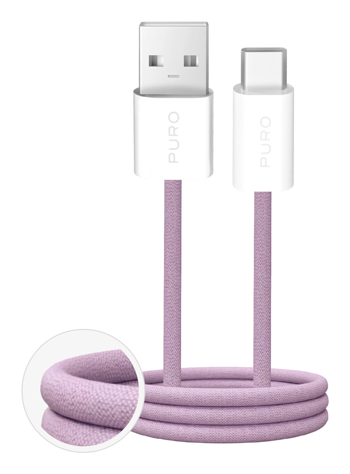 PURO PUCAC10WFABK415MTPNK USB-kabel USB 2.0 1,5 m USB A USB C Lyserød