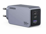 Ugreen Nexode Pro EU 3-Port GaN PD Fast Charger With USB-C Cable Universel Sort, Grå Vekselstrøm Hurtig opladning Indendørs