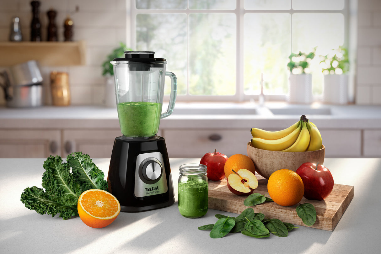 Tefal BlendForce II BL4388 blender 1,25 L Bordplade blender 800 W Sort, Børstet stål