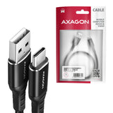 Axagon BUCM-AM15AB USB-kabel USB 2.0 1,5 m USB A USB C 0,48 Gbit/sek. Sort