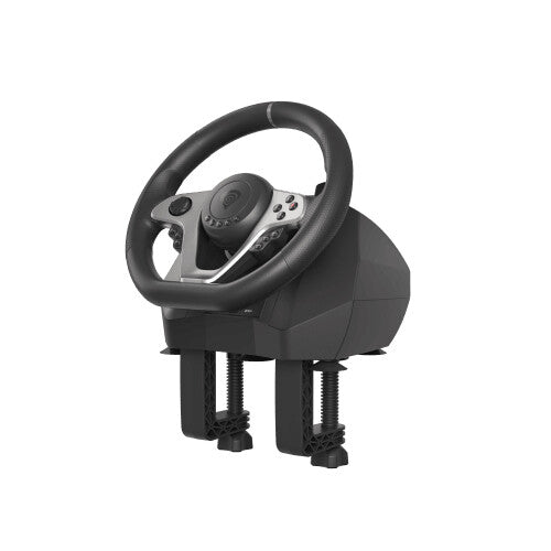 GENESIS Seaborg 400 Sort, Sølv USB Rat + Pedaler Nintendo Switch, PC, PlayStation 4, Playstation 3, Xbox 360, Xbox One, Xbox One S, Xbox One X