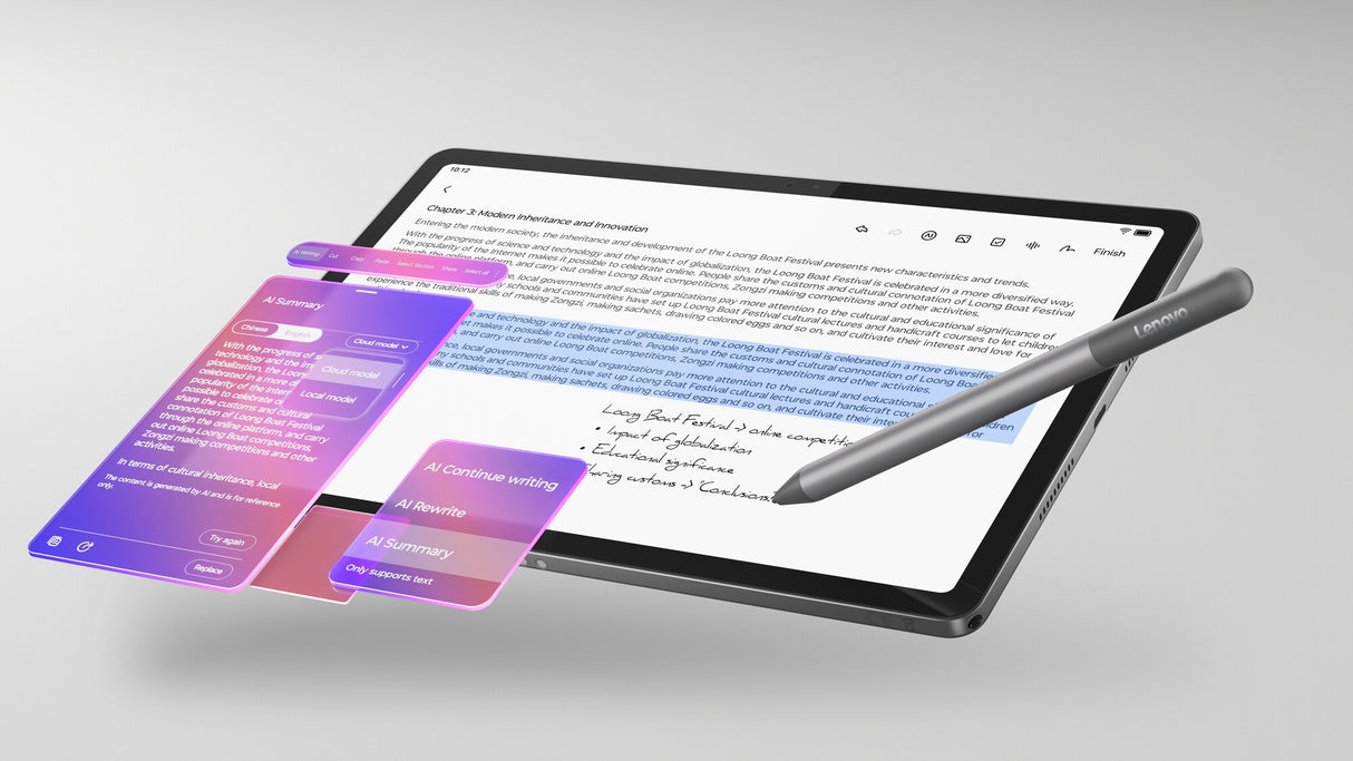 Lenovo Idea Tab Mediatek 128 GB 27,9 cm (11") 8 GB Wi-Fi 5 (802.11ac) Android 15 Grå