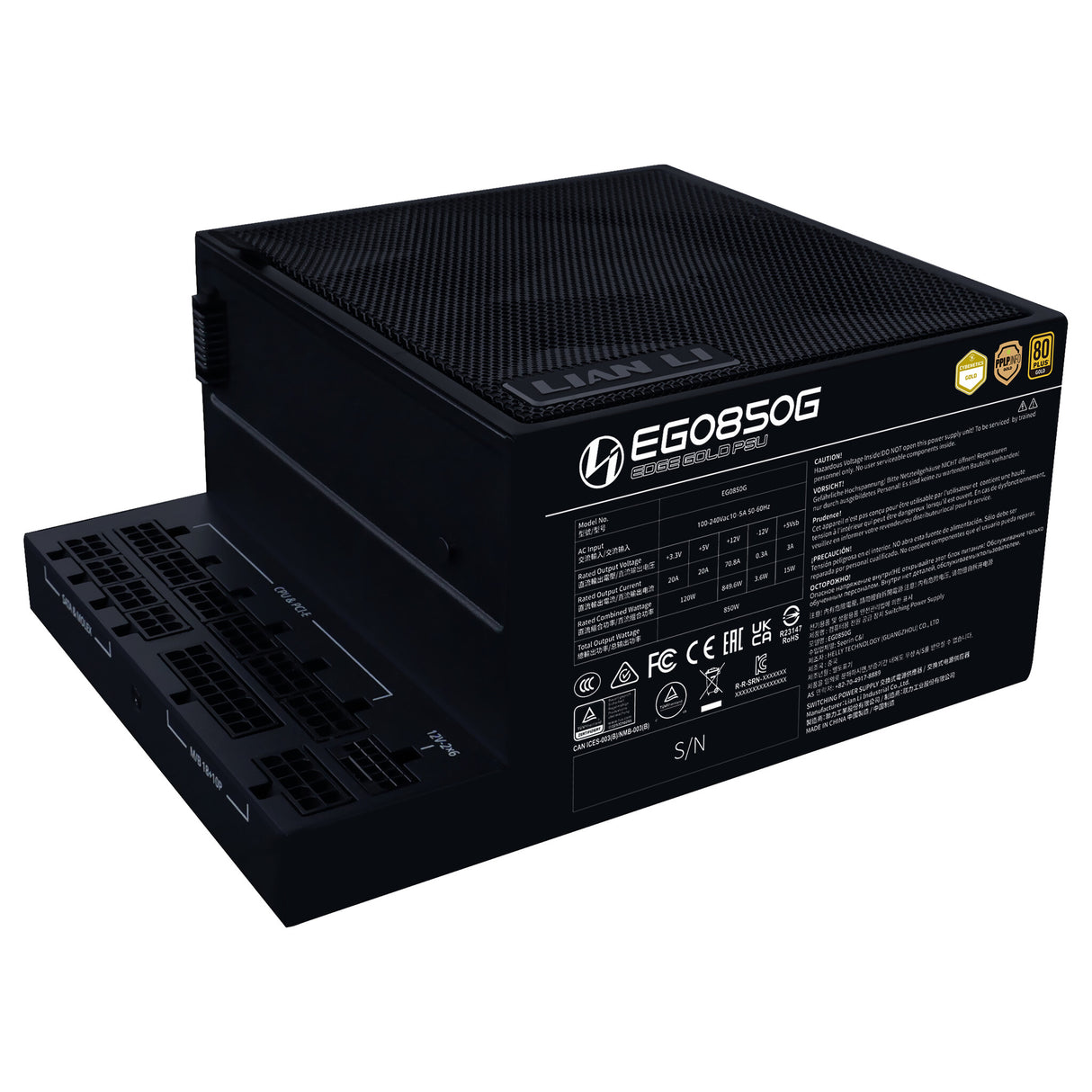 Lian Li EG0850G enhed til strømforsyning 850 W 24-pin ATX SFX Sort