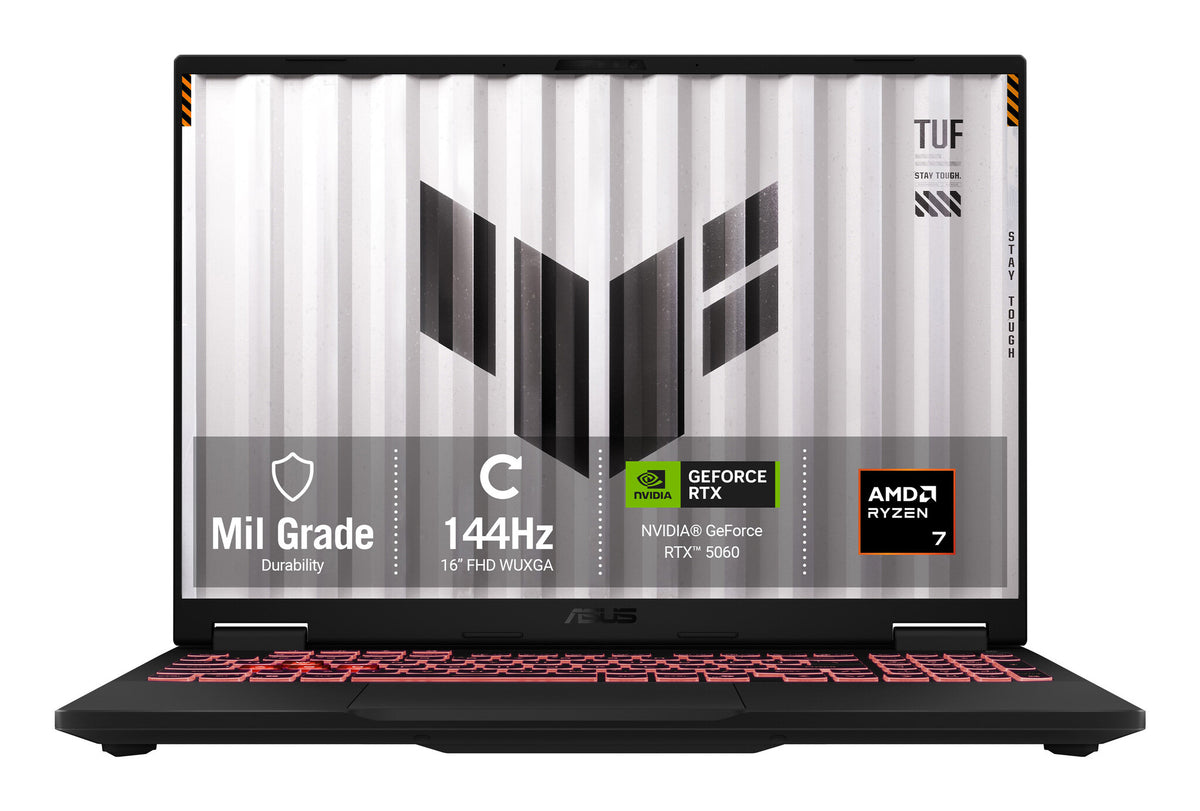 ASUS TUF Gaming A16 FA608UMI-TU167W AMD Ryzen™ 7 260 Laptop 40.6 cm (16") WUXGA 16 GB DDR5-SDRAM 512 GB SSD NVIDIA GeForce RTX 5060 Wi-Fi 6E (802.11ax) Windows 11 Home Black, Grey