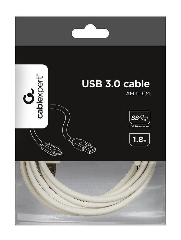 Gembird CCP-USB3-AMCM-6-W USB-kabel USB 3.2 Gen 1 (3.1 Gen 1) 1,8 m USB A USB C Hvid
