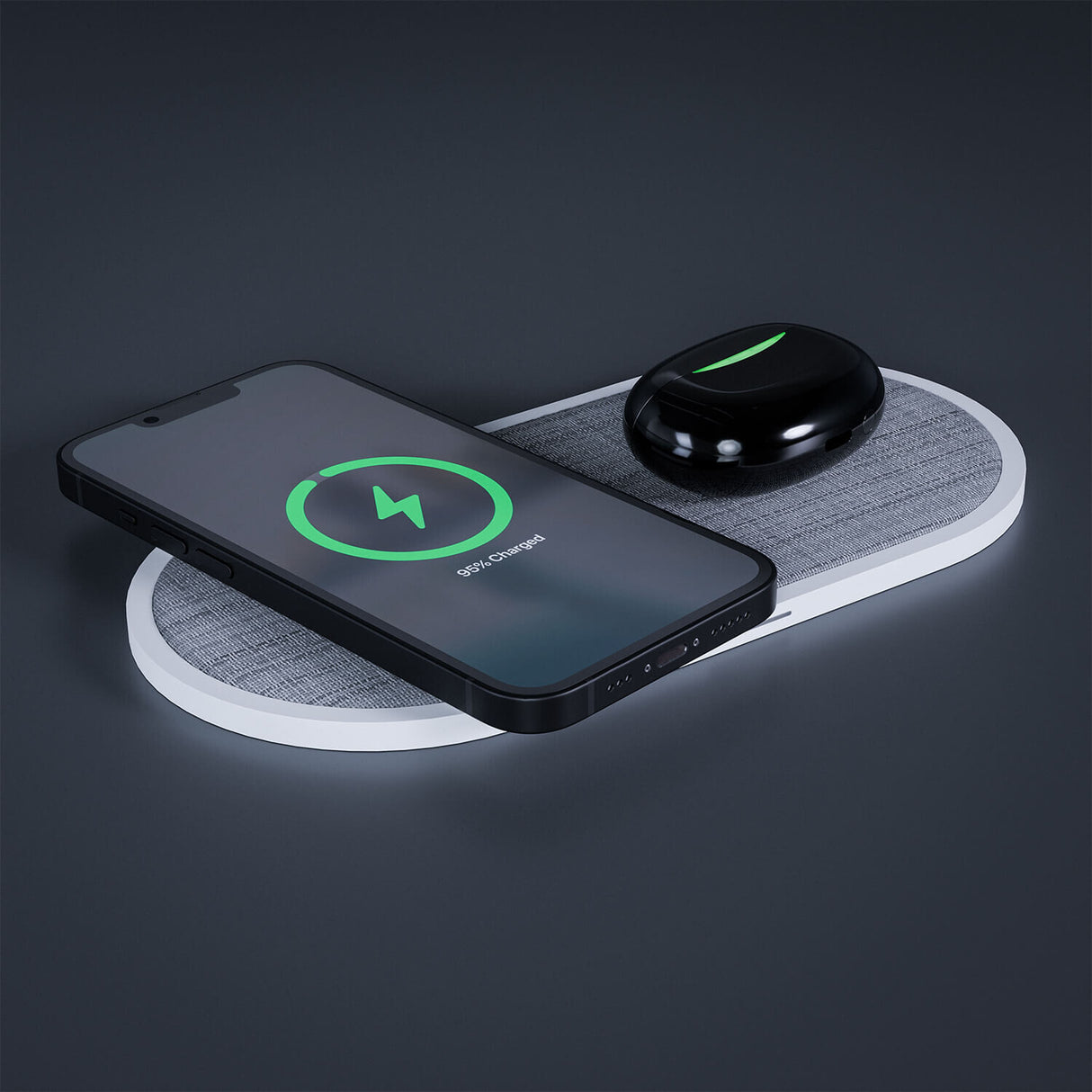 Gear 665101 oplader til mobil enhed Smartphone, Hovedtelefoner Hvid, Grå USB Trådløs opladning Hurtig opladning Indendørs