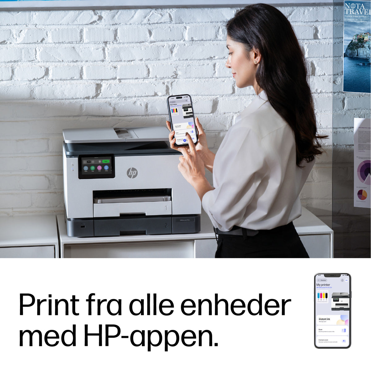 HP OfficeJet Pro 9132e Trådløst All-in-One Farve Printer, Instant Ink; 2-sidet printning