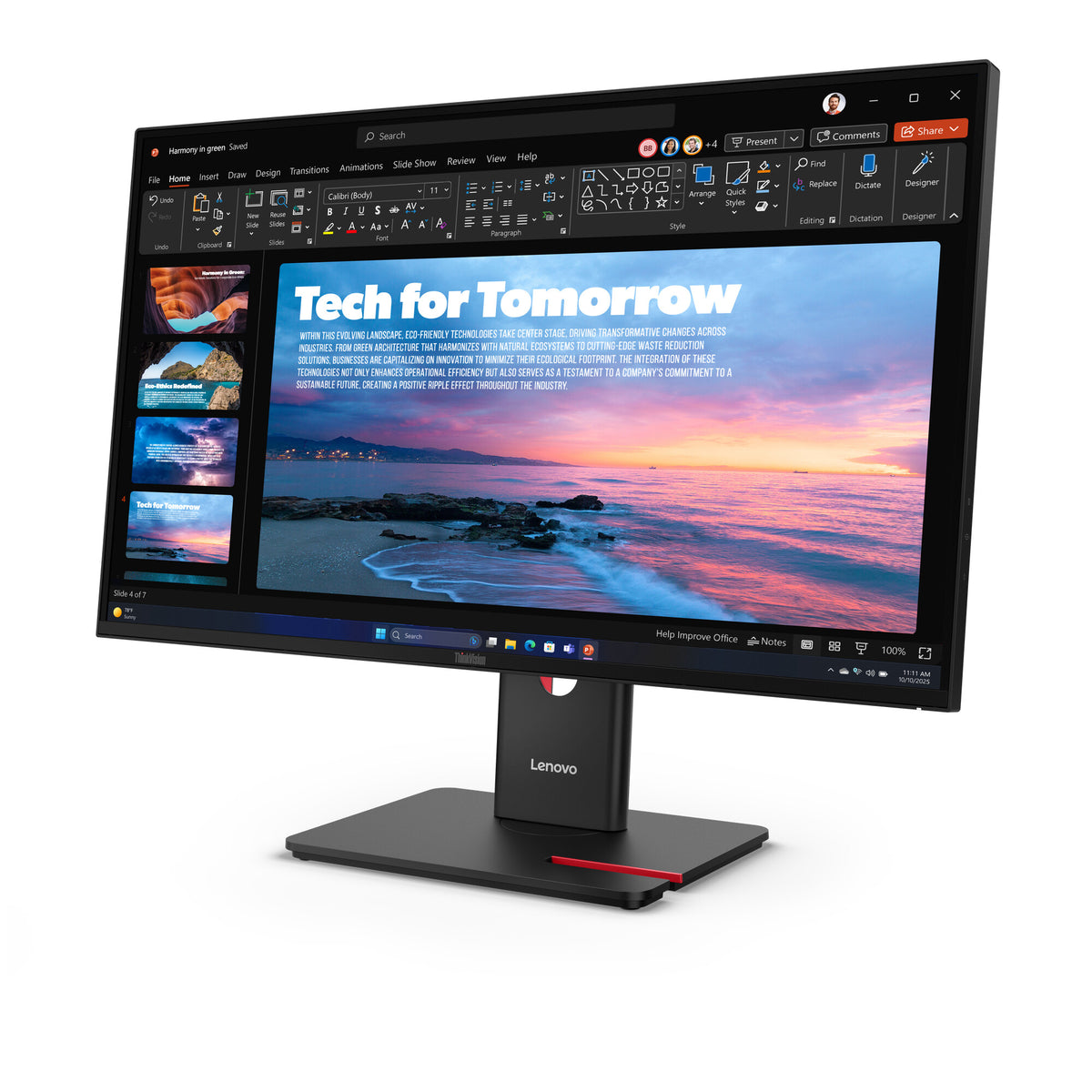 Lenovo ThinkVision T27QD-40 computerskærm 68,6 cm (27") 2560 x 1440 pixel Wide Quad HD LED Sort