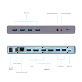 i-tec CADUAL4KDOCK dockingstation Ledningsført USB 3.2 Gen 1 (3.1 Gen 1) Type-C Sort, Turkis