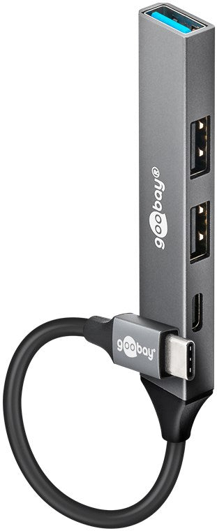 Goobay Slim 4-Port USB-C Hub 4 porte lysegrå