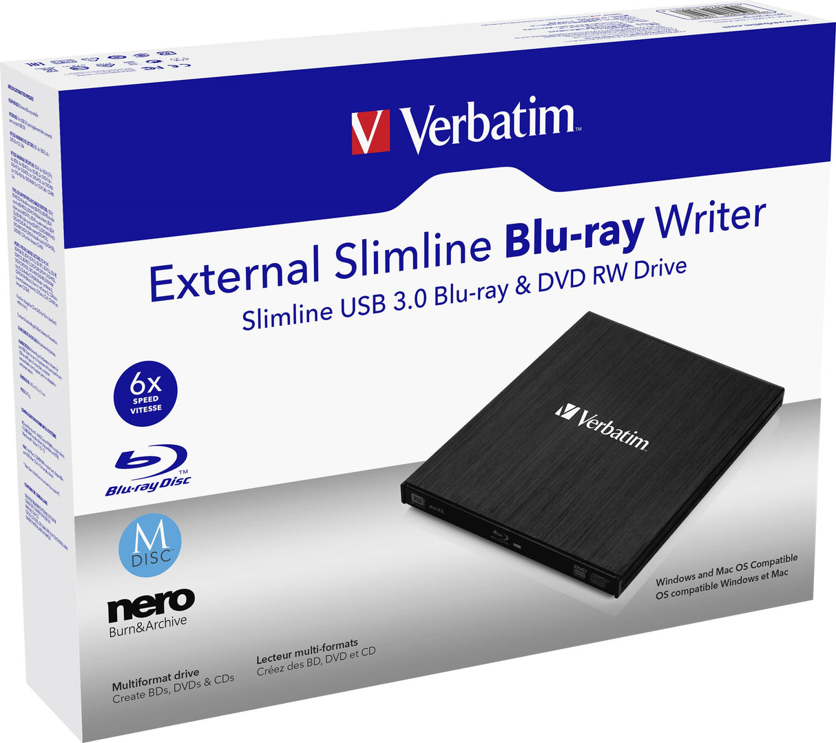 Verbatim External Slimline optisk diskdrev Blu-Ray RW Sort