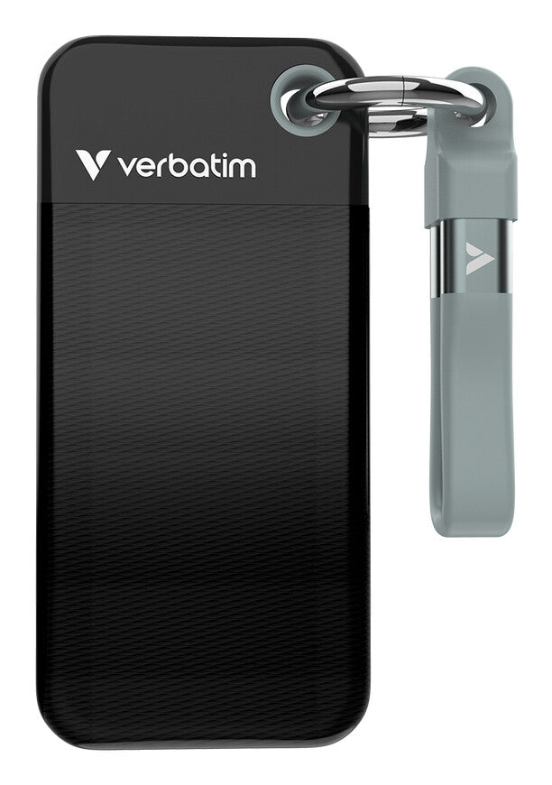 Verbatim Pocket SSD 256 GB USB Type-C 3.2 Gen 2 (3.1 Gen 2) Sort, Grå