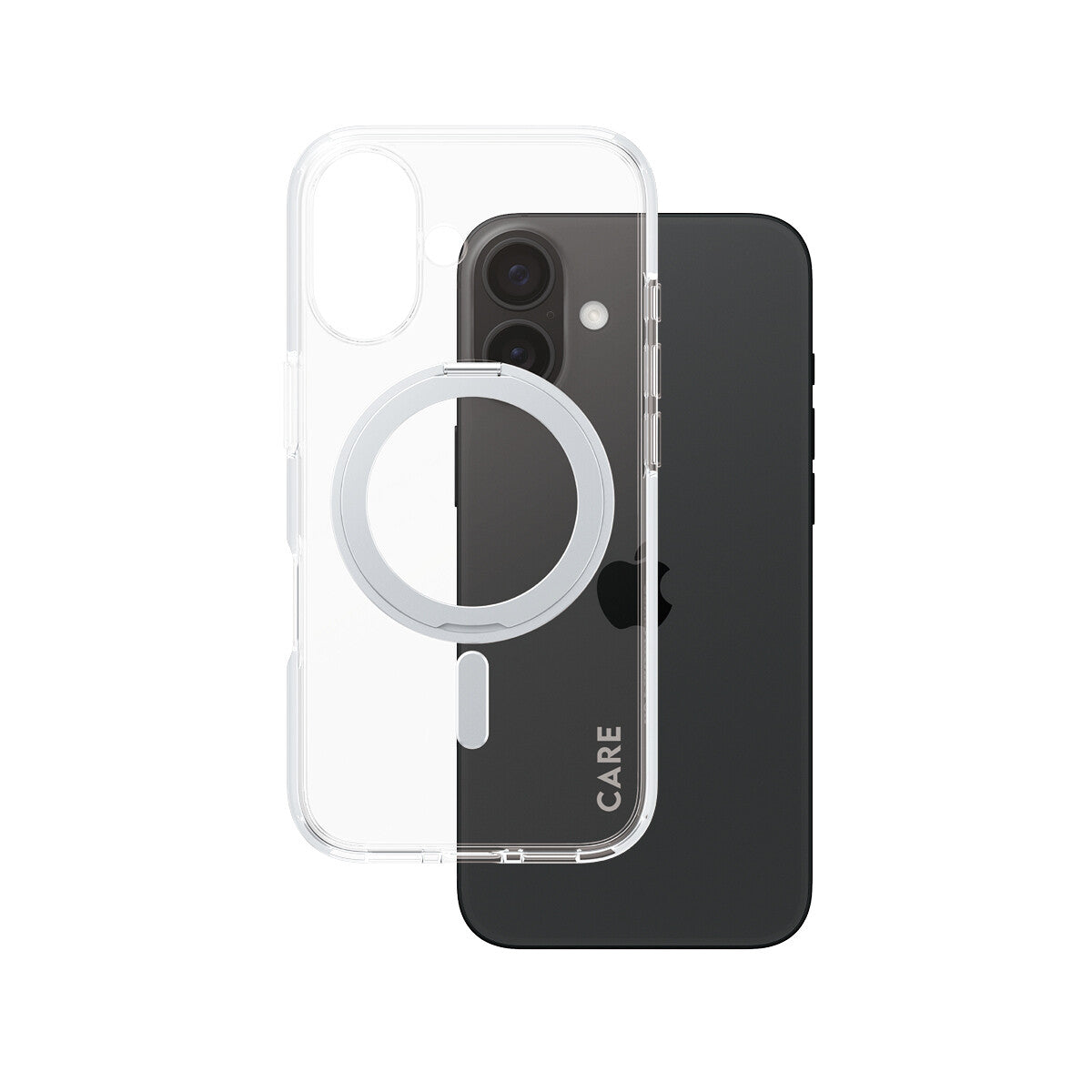 PanzerGlass CARE™ by ® Case Transparent m. Sølv Kickstand & MagSafe iPhone 16