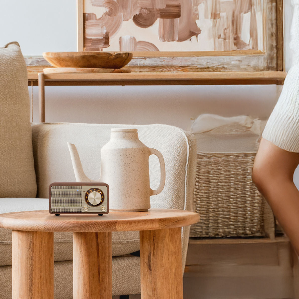 Sangean WR-7 Plus radio natural cherry