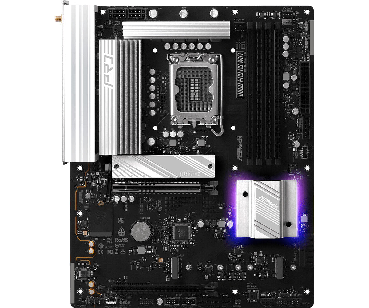 ASRock B860 PRO RS WIFI | Processor family Intel | Processor socket LGA1851 | DDR5 | Supported hard disk drive interfaces SATA