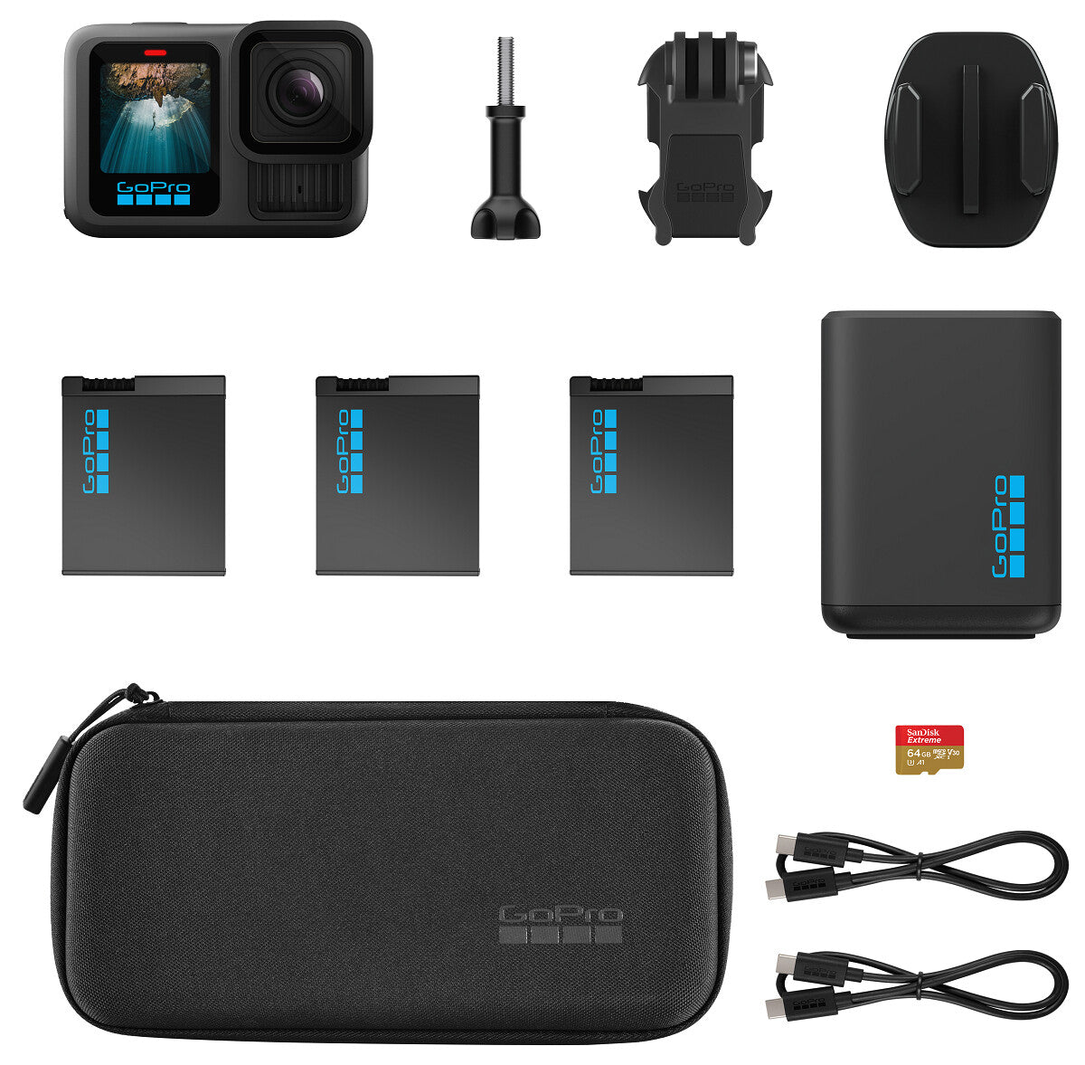 GoPro HERO13 Extended Power Bundle kamera til actionsport 27,6 MP 5.3K Ultra HD CMOS 25,4 / 1,9 mm (1 / 1.9") Wi-Fi 157 g