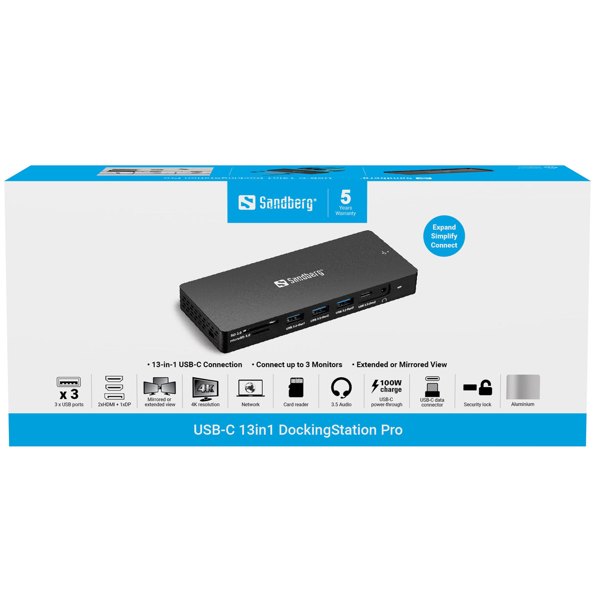 Sandberg USB-C 13in1 DockingStation Pro