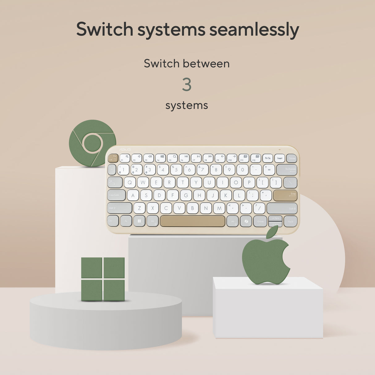 ASUS KW100 KEYBOARD/GN/UI/80 tastatur Universel Bluetooth Grøn