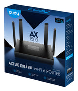 Cudy WR1500 trådløs router Gigabit Ethernet Dual-band (2,4 GHz / 5 GHz) Sort