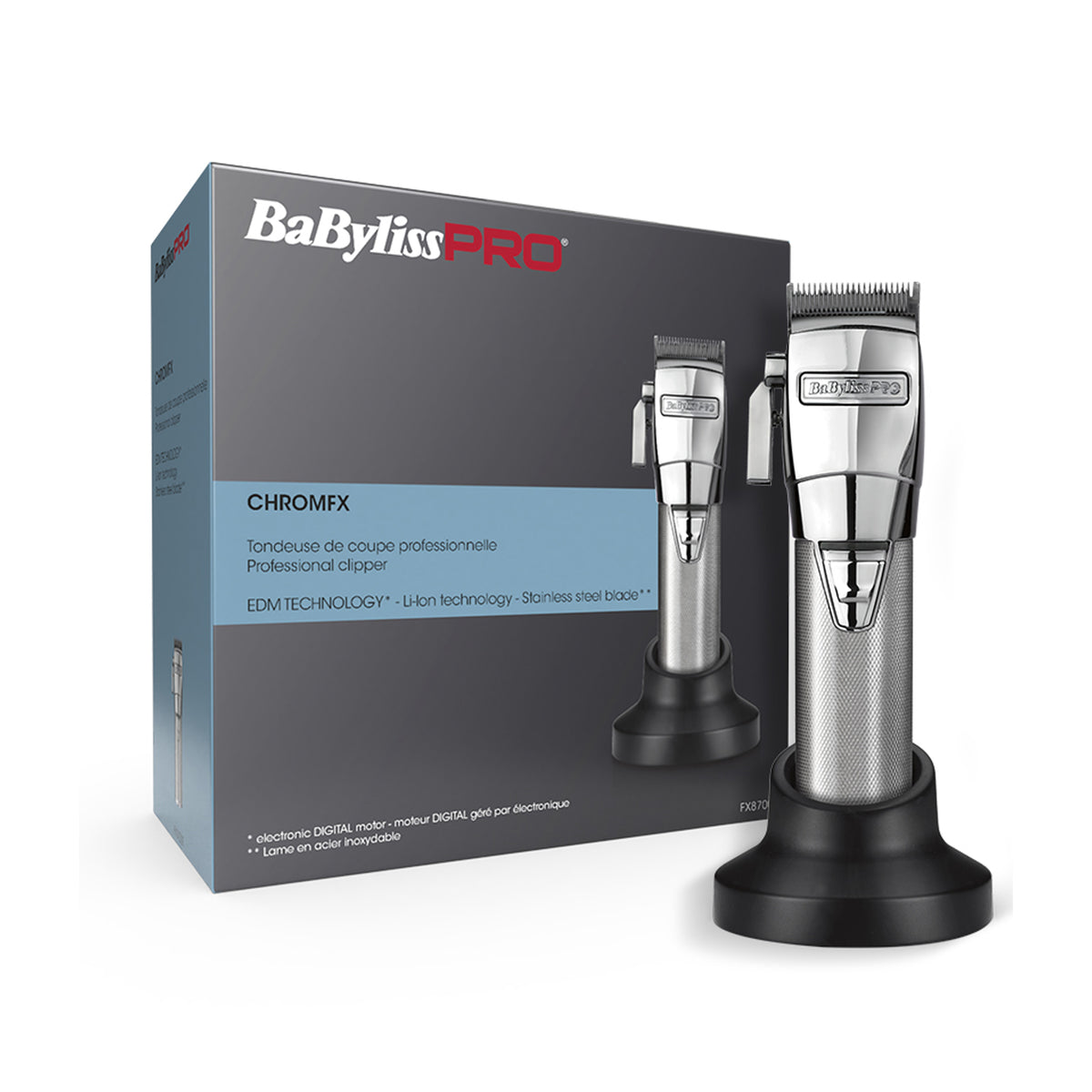 BaByliss CHROMFX CORDLESS CLIPPER Sølv