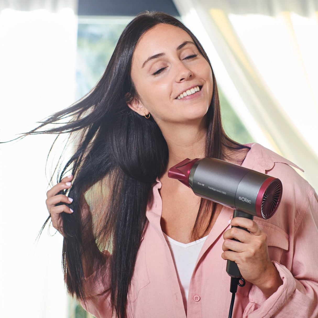 Solac Hair&Go Ionic hårtørrer 2000 W Grå, Lilla