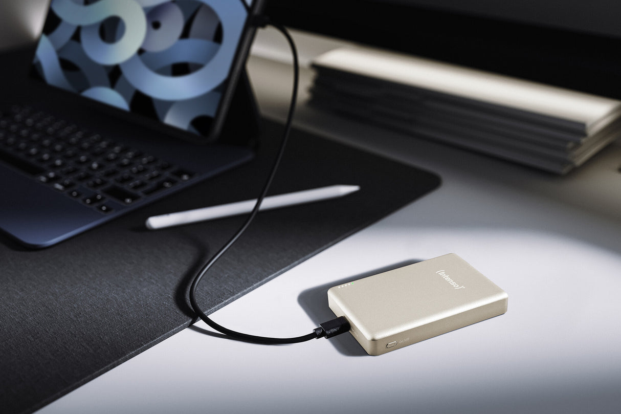 Intenso MW10000 Lithium polymer (LiPo) 10000 mAh Trådløs opladning Champagne