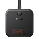 Baseus PowerCombo Universel Sort Vekselstrøm Indendørs