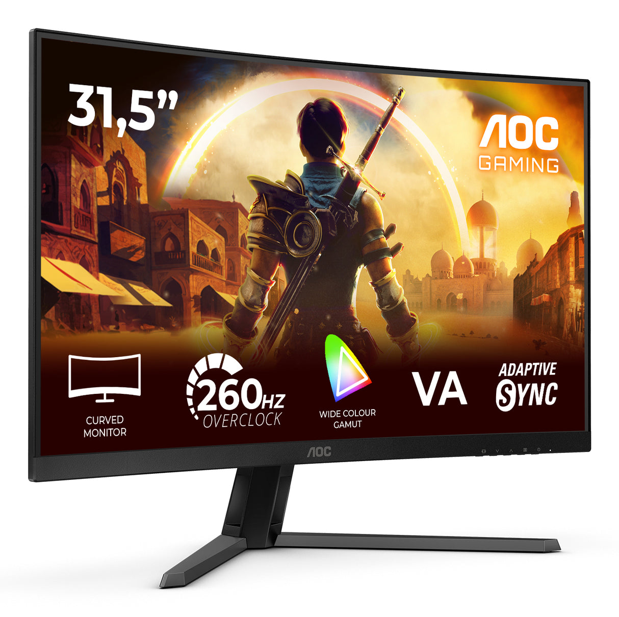AOC G4 C32G42ZE computerskærm 80 cm (31.5") 1920 x 1080 pixel Fuld HD LED Sort, Rød