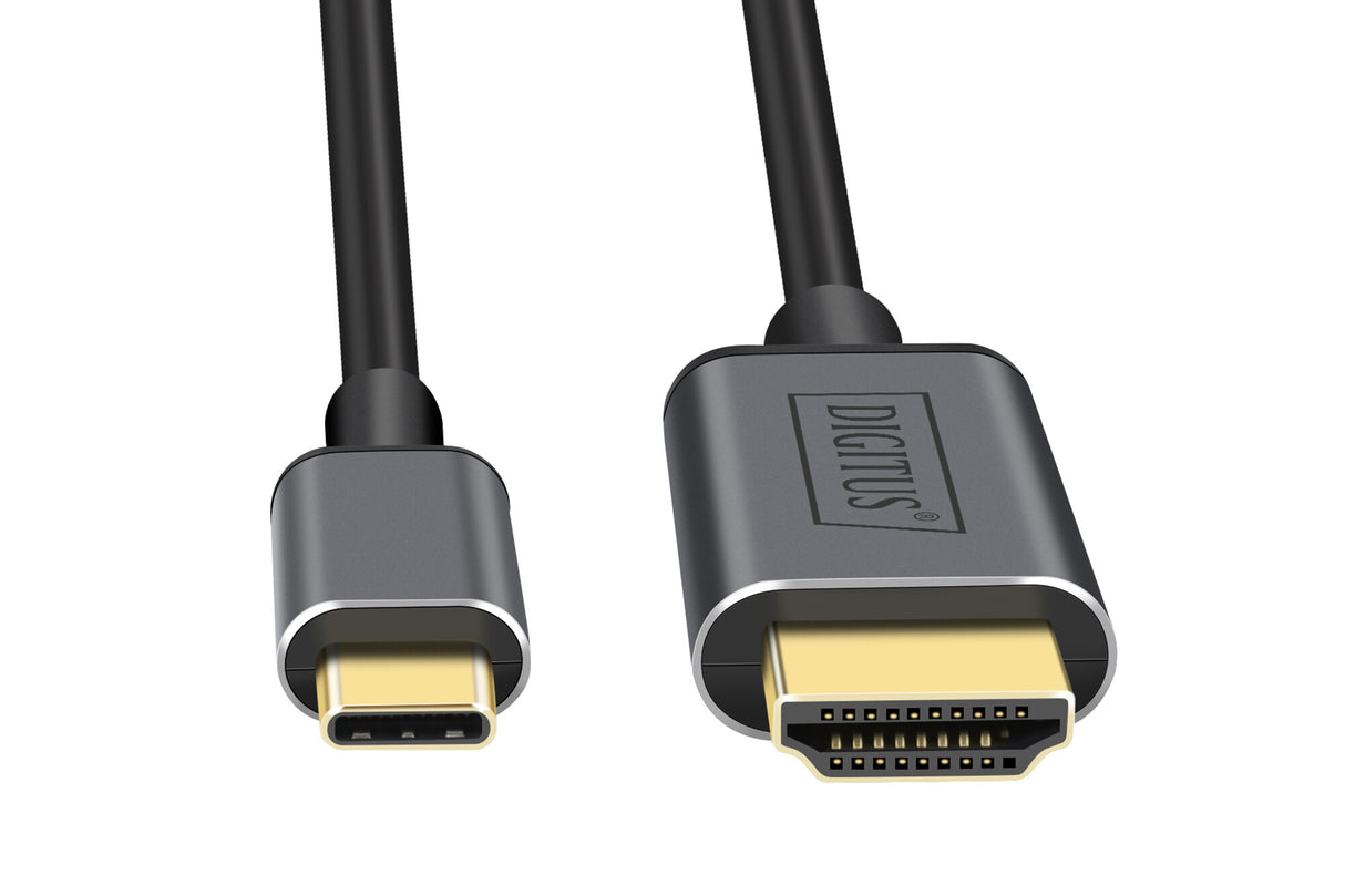 Digitus DA-70821 videokabel adapter 1,8 m USB Type-C HDMI Type A (Standard) Grå