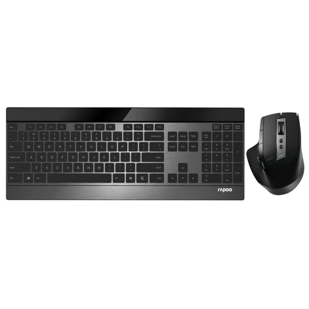 Rapoo 9900M tastatur Mus inkluderet Universel RF trådløs + Bluetooth Nordisk Sort