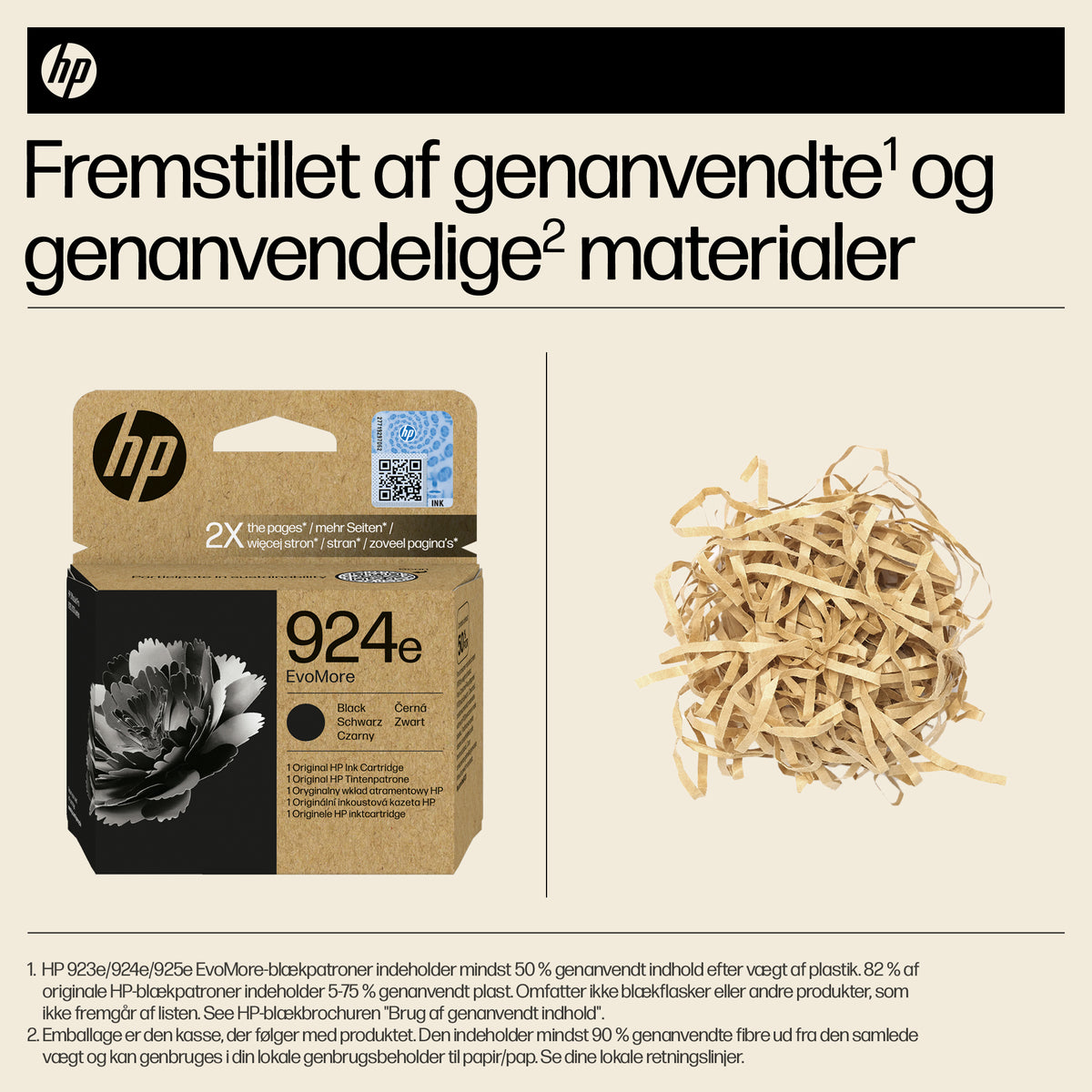 HP 924e EvoMore Black Original Sort 1000 sider Blæk