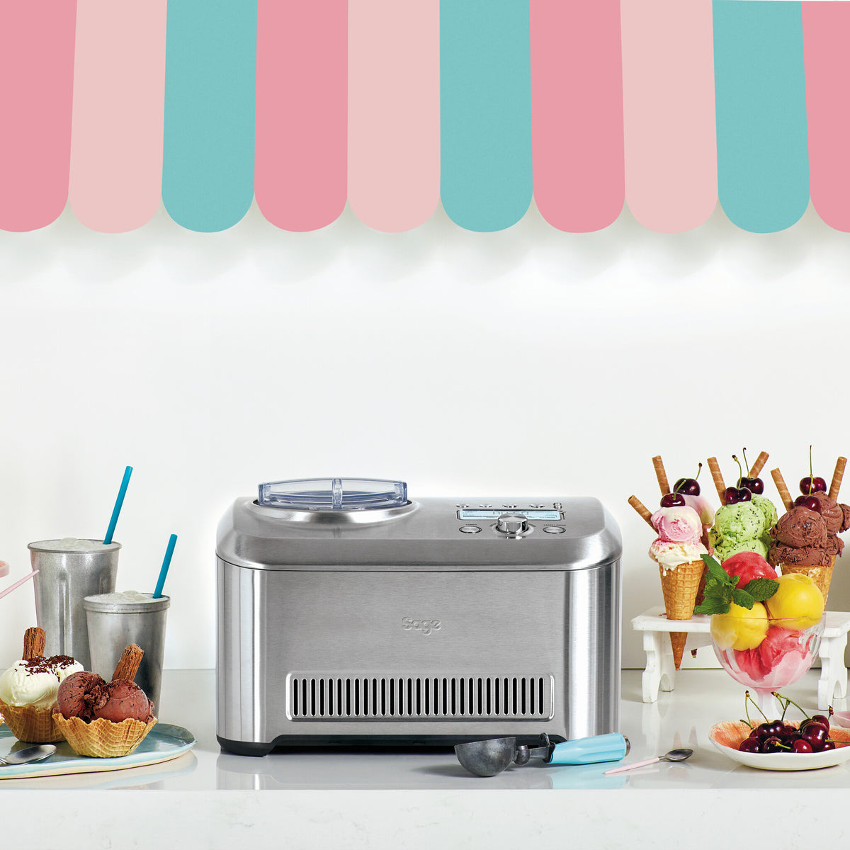 Sage Sorbetblender 1liter 200W Børstet rustfrit stål