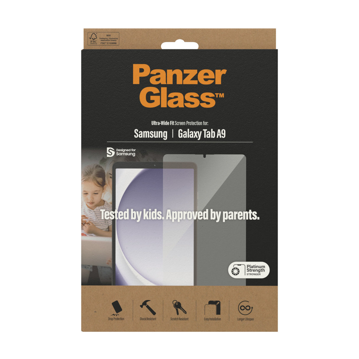 PanzerGlass ®️ Skærmbeskyttelse Samsung Galaxy Tab A9 | Ultra-Wide Fit