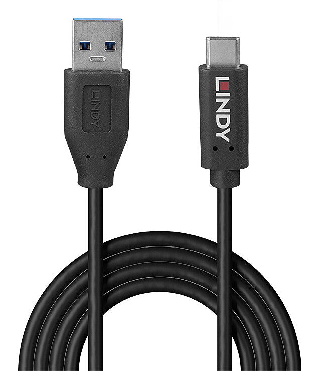 Lindy 36971 USB-kabel USB 3.2 Gen 2 (3.1 Gen 2) 1 m USB A USB C 10 Gbit/sek. 15 W Sort