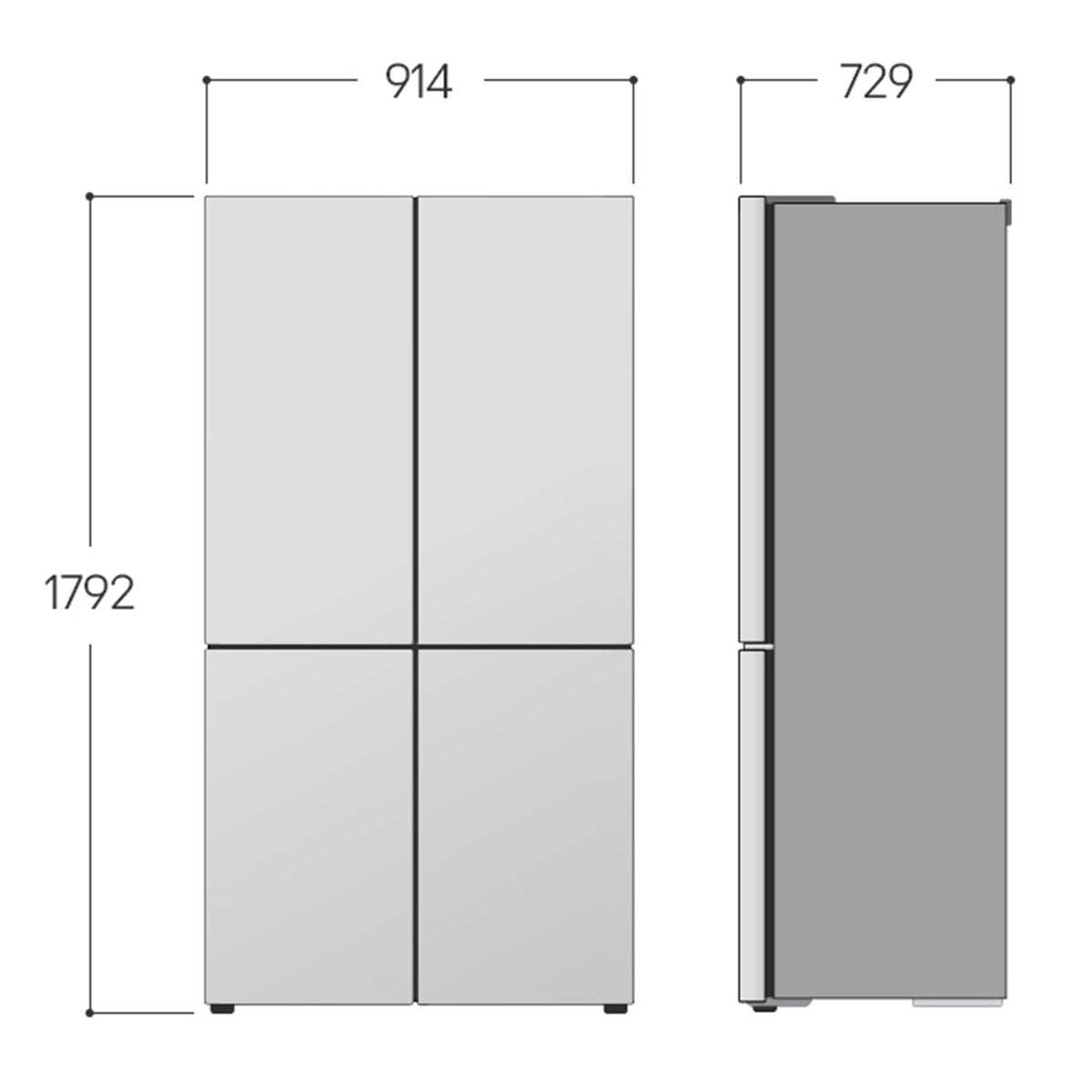 LG GML960EVBE side-by-side køle-fryseskab Fritstående 641 L Sort