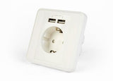 EnerGenie EG-ACU2A2-01 socket-outlet 2 x USB + CEE 7/3 White
