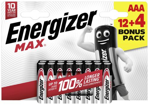 Energizer battery Max Alkaline AAA CHP16 12+4