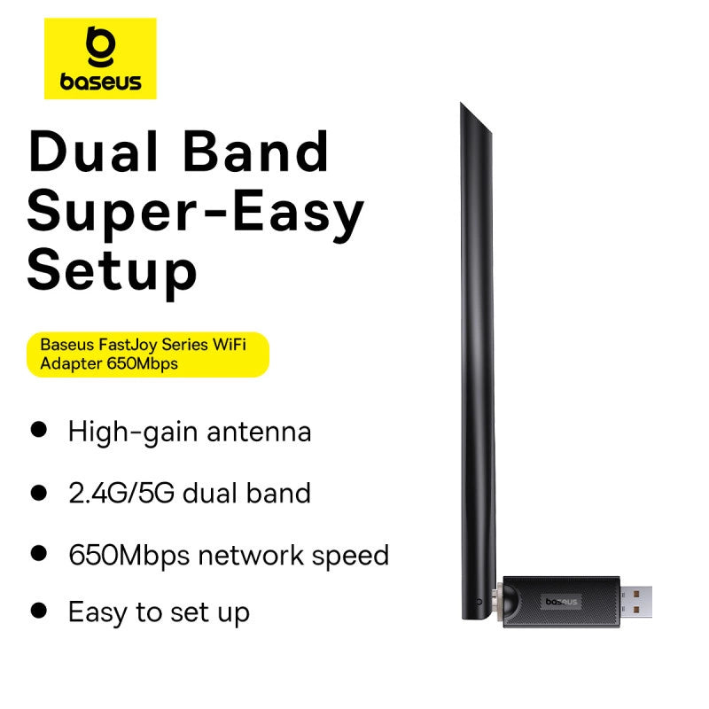 Baseus BS-OH173 650Mb/s 5 GHz USB netværkskort - sort