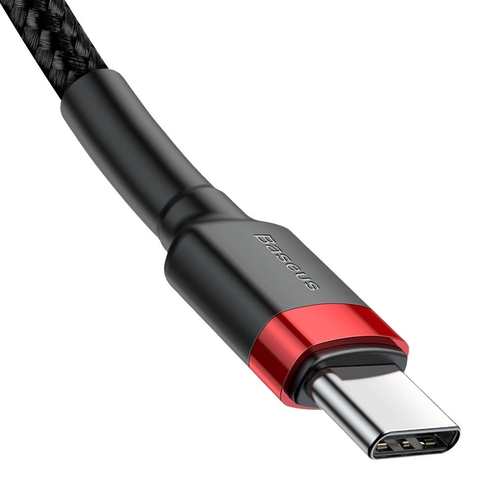 Baseus CATKLF-G91 USB-C - USB-C PD QC-kabel 60W 3A 480Mb/s 1m - sort og rød