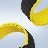 Magnetisk Apple Watch Ultra, SE, 8, 7, 6, 5, 4, 3, 2, 1 (49, 45, 44, 42 mm) Dux Ducis-rem (LD-version) - sort/gul