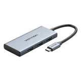 USB-C til HDMI, 3x USB 3.0, SD, TF Hub Vention TOOHB 0,15m Grå