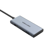 USB-C til HDMI, 3x USB 3.0, SD, TF Hub Vention TOOHB 0,15m Grå
