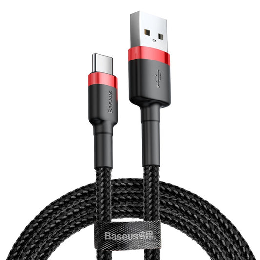 Baseus Cafule USB-A / USB-C QC 3.0 3A kabel 0,5 m - sort og rød