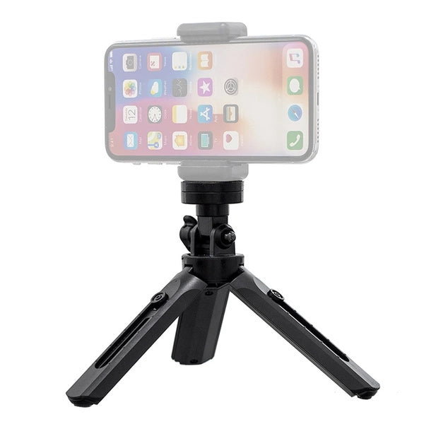 Mini tripod med telefonholder mount selfie stick kamera GoPro holder sort