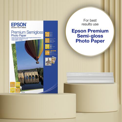 Epson A4 Premium Semigloss Photo Paper 251gsm, 20 sheets