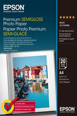 Epson A4 Premium Semigloss Photo Paper 251gsm, 20 sheets